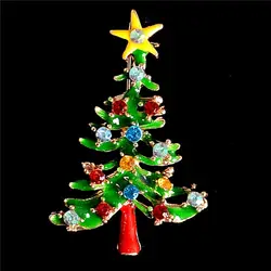 Sweet 1 pcs Christmas Tree Exquisite Girls Fashion Accessories Jewelry Brooch Pin Christmas Gift