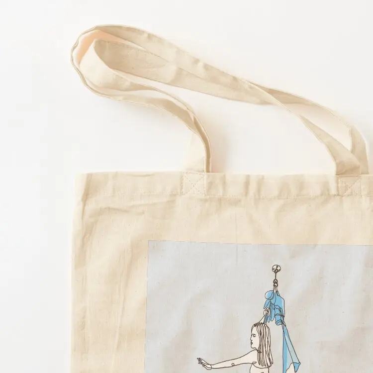 Aerial Yoga - Light Blue Tote Bag large tote shopper bags the woman