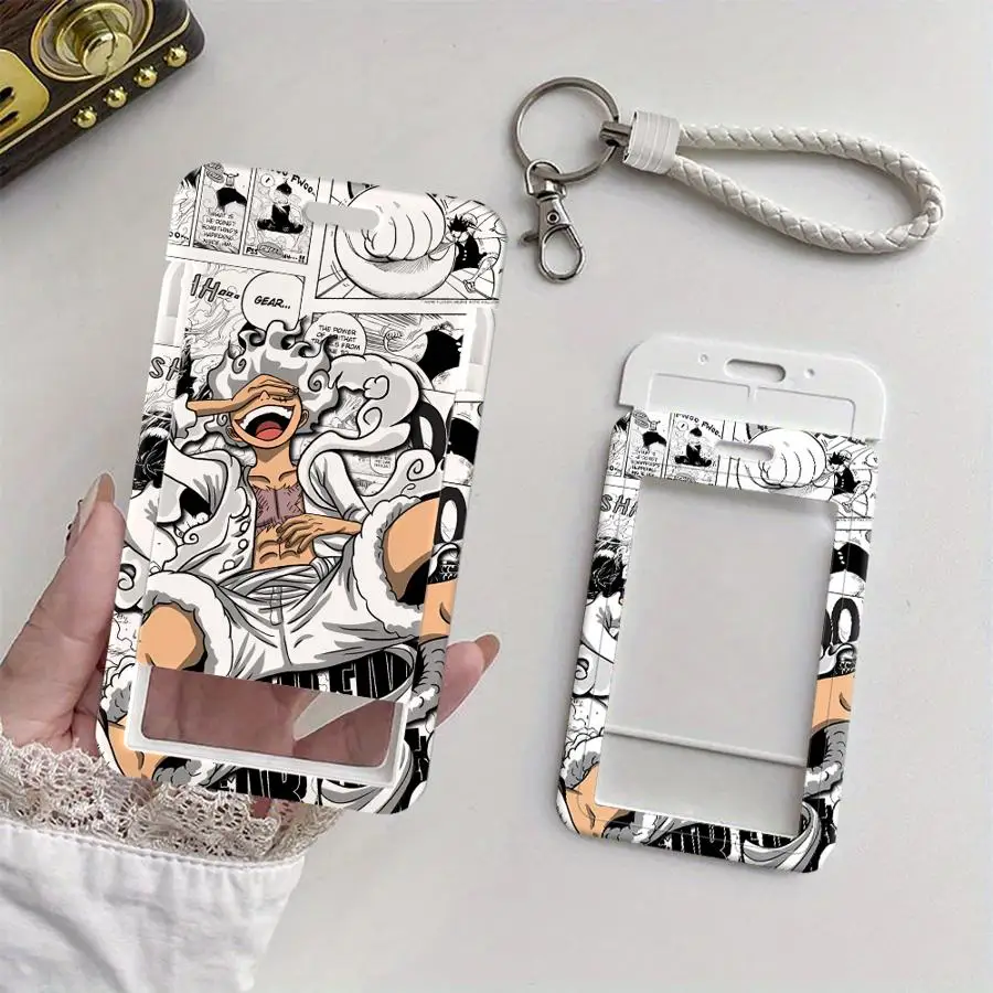 Hot Ones Pieces Luffys Cover Case 1Pc Card Holder Retractable Credit Card Holders Holders Child Bus with lanyard Badge Bank ID