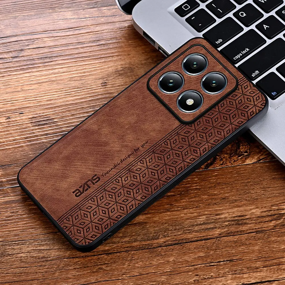 Leather Case for Xiaomi 14T Pro Case Ultrathin Cube Pattern Full Protect Cover for Xiaomi 12 13 12S 13T 14 Pro Lite Ultra Case