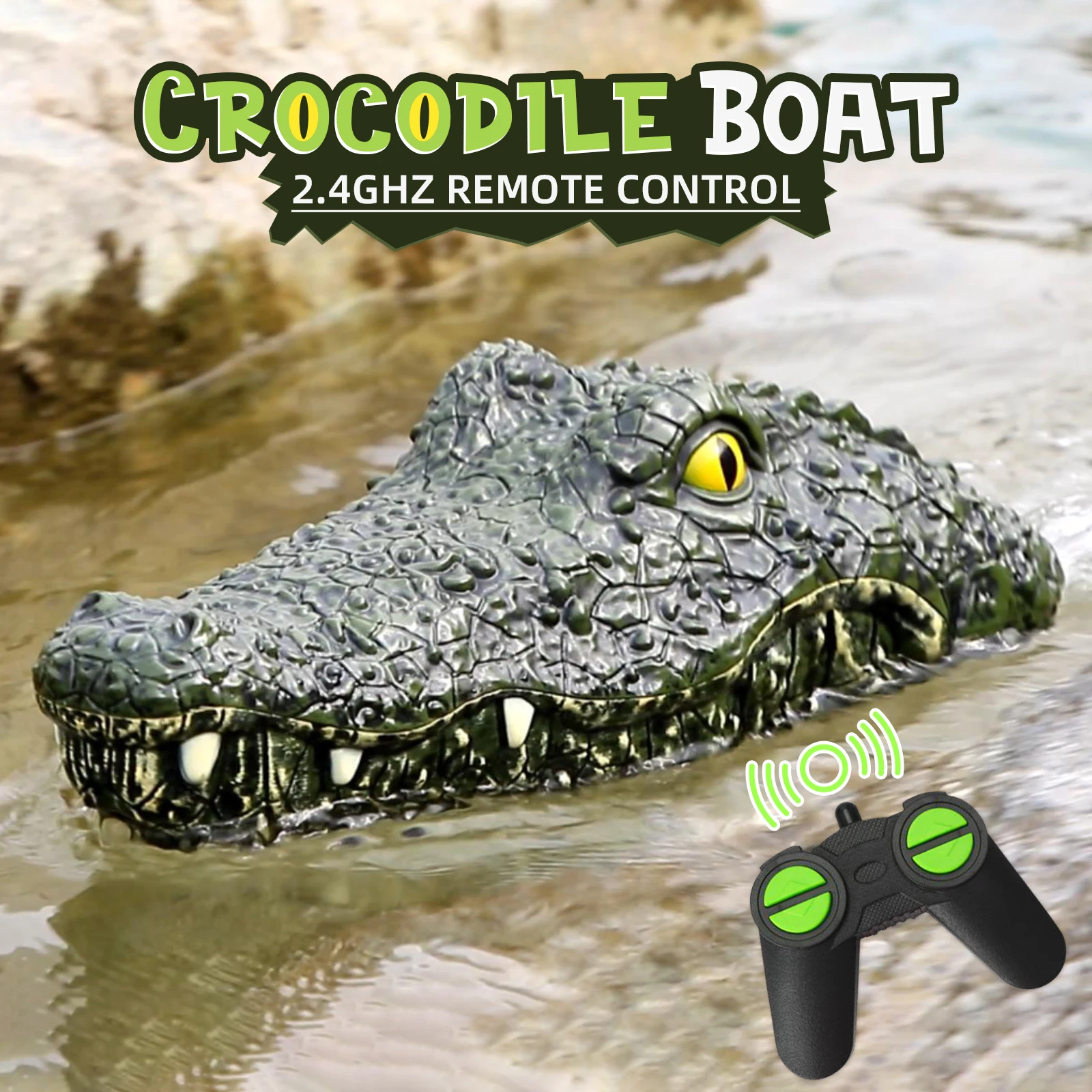 Rc Boat Kids Toy Simulation Remote Control Crocodile 2.4G Radio-control Animal Electric Toys Summer Outdoor Games Children Gift