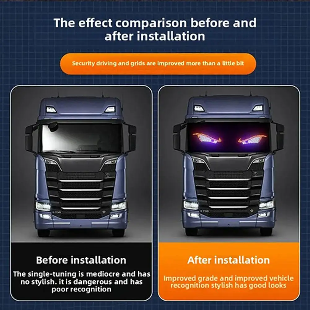 Samochodowe LED Dekoracyjne Światła Kreatywne RGB Dynamiczne Światło Diabła do Ciężarówki Wyświetlacz LED Wielotrybowe Oko Demona Wodoodporne Pyłoszczelne Światło