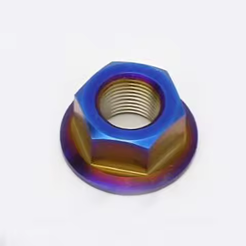 Blue Titanium Flange Nuts 6Al-4V DIN6923 Grade 5 M5 M6 M8 M10 M12 M14 M16