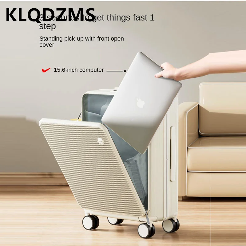 KLQDZMS 20"24"26"inch Multifunctional Luggage Compartment Opening Charging Trolley Travel Box Universal Wheel Student Suitcase