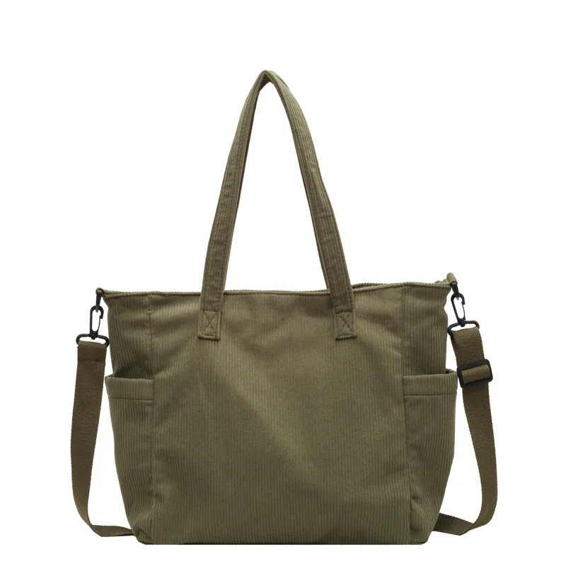 Neue Damen-Umhängetasche aus Cord, große Kapazität, Pendler-Tasche für Arbeit, Uni, tägliche Nutzung, Handtasche, Umhängetasche – Detail 13