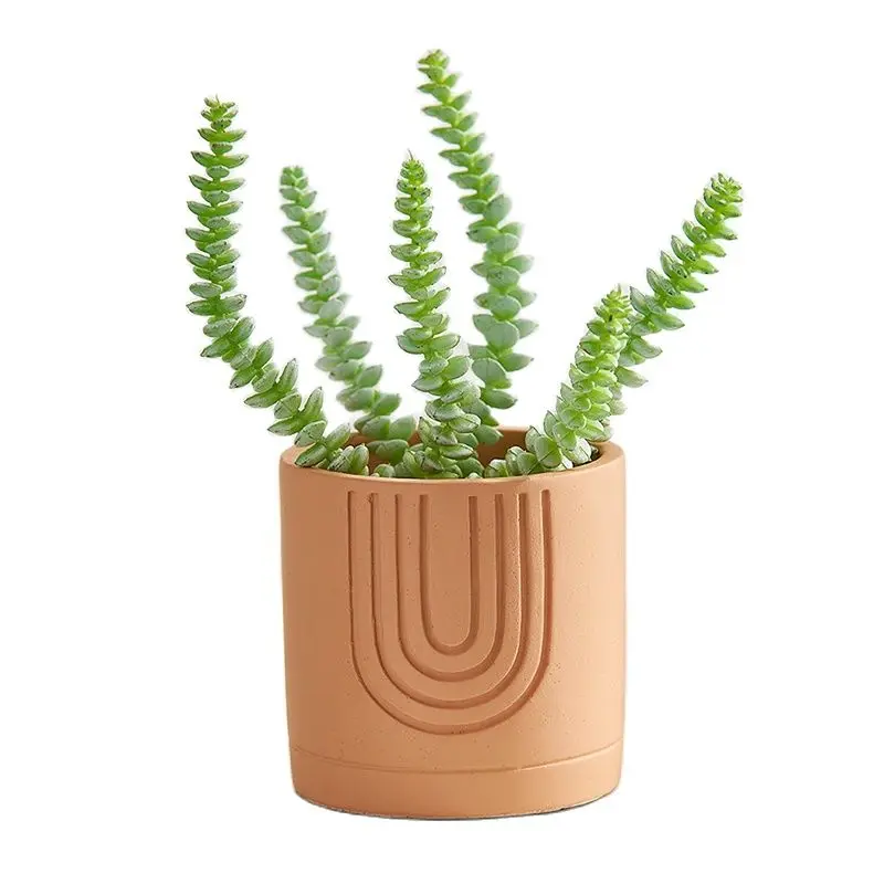 Korean Minimalism Cement Succulent Flower Pot Cactus Green Plants Potted Basin Home Decoration Balcony Gardening