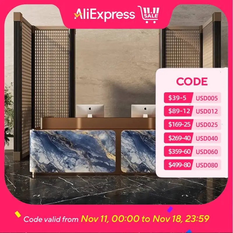 

Blue Hotels Reception Desks Beauty Salon Logo Luxury Cashier Reception Desks Front Modern Design Rezeption Theke Furniture