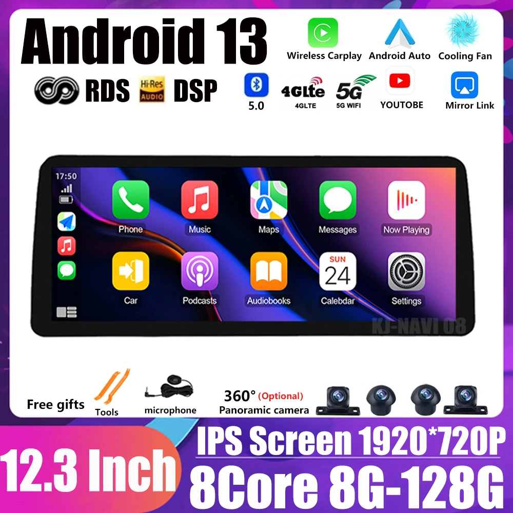 

For Honda Spirior Accord 8 2009-2013 Car Radio Multimedia12.3 Inch Android 13 Auto Radio Video Player Carplay DSP GPS Navigation