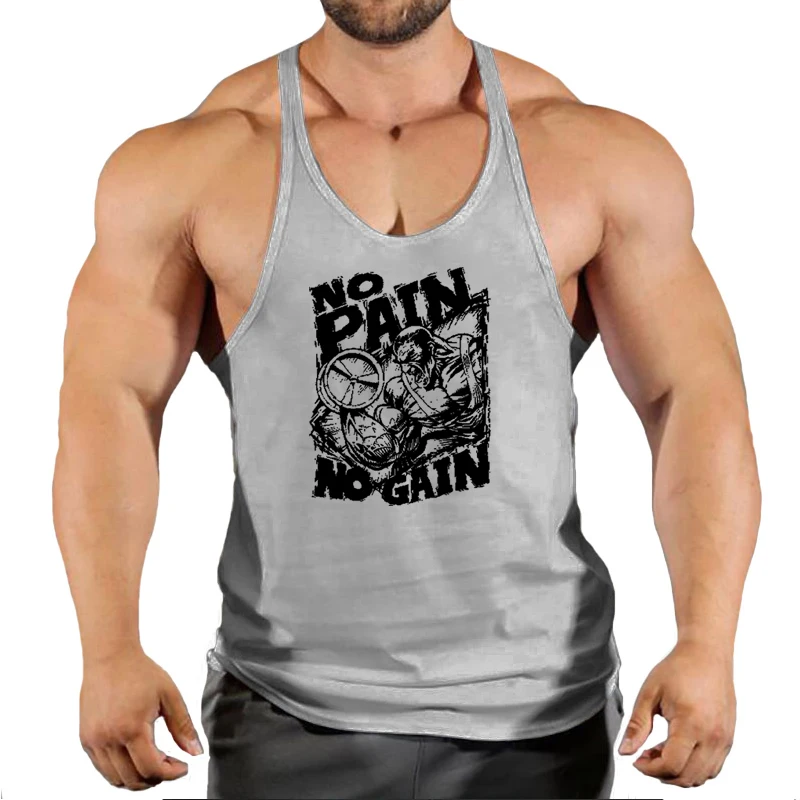 2023 Cotton Gym Shirt Sport Tank Top Men Sleeveless Running Shirt Men Workout Training Tank Fitness Top Sport Stringer Vest