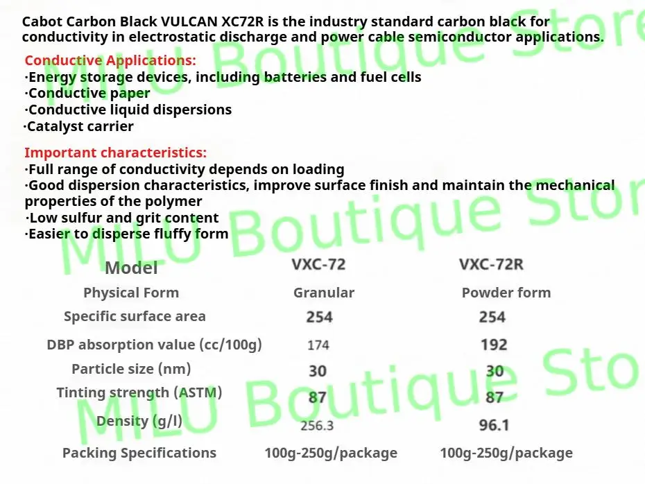 VULCAN Cabot الكربون الأسود VXC-72R بطارية القطب الناقل كابوت بطارية ليثيوم وكيل موصل الكربون الأسود #3