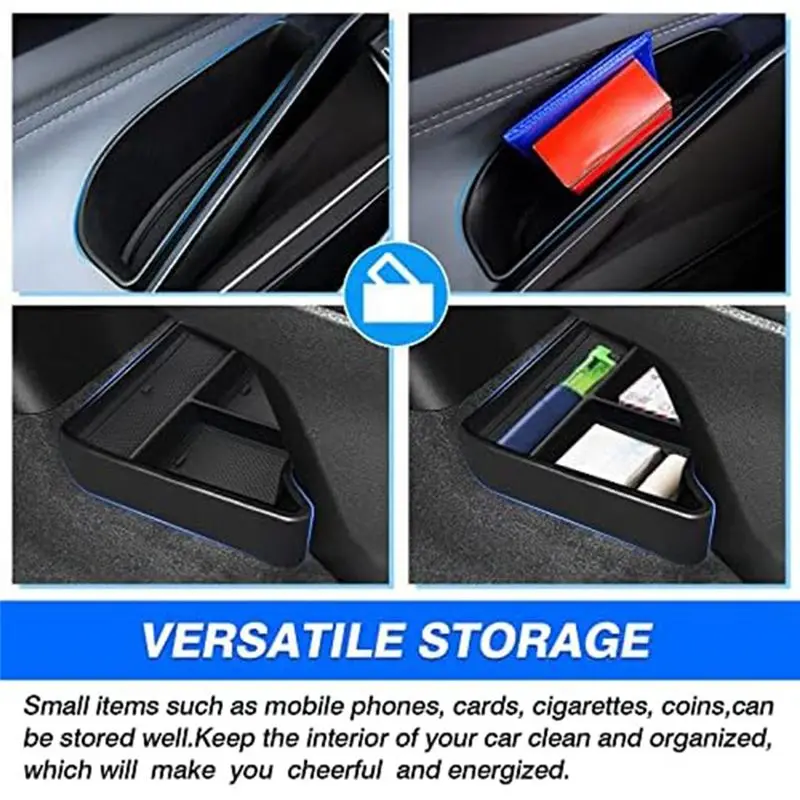 A21E-For Id.4 VW Id4 2021-2023 صندوق تخزين وحدة التحكم المركزية وحدة التحكم المركزية أسفل إدراج صينية صندوق تخزين جانبي للباب #2