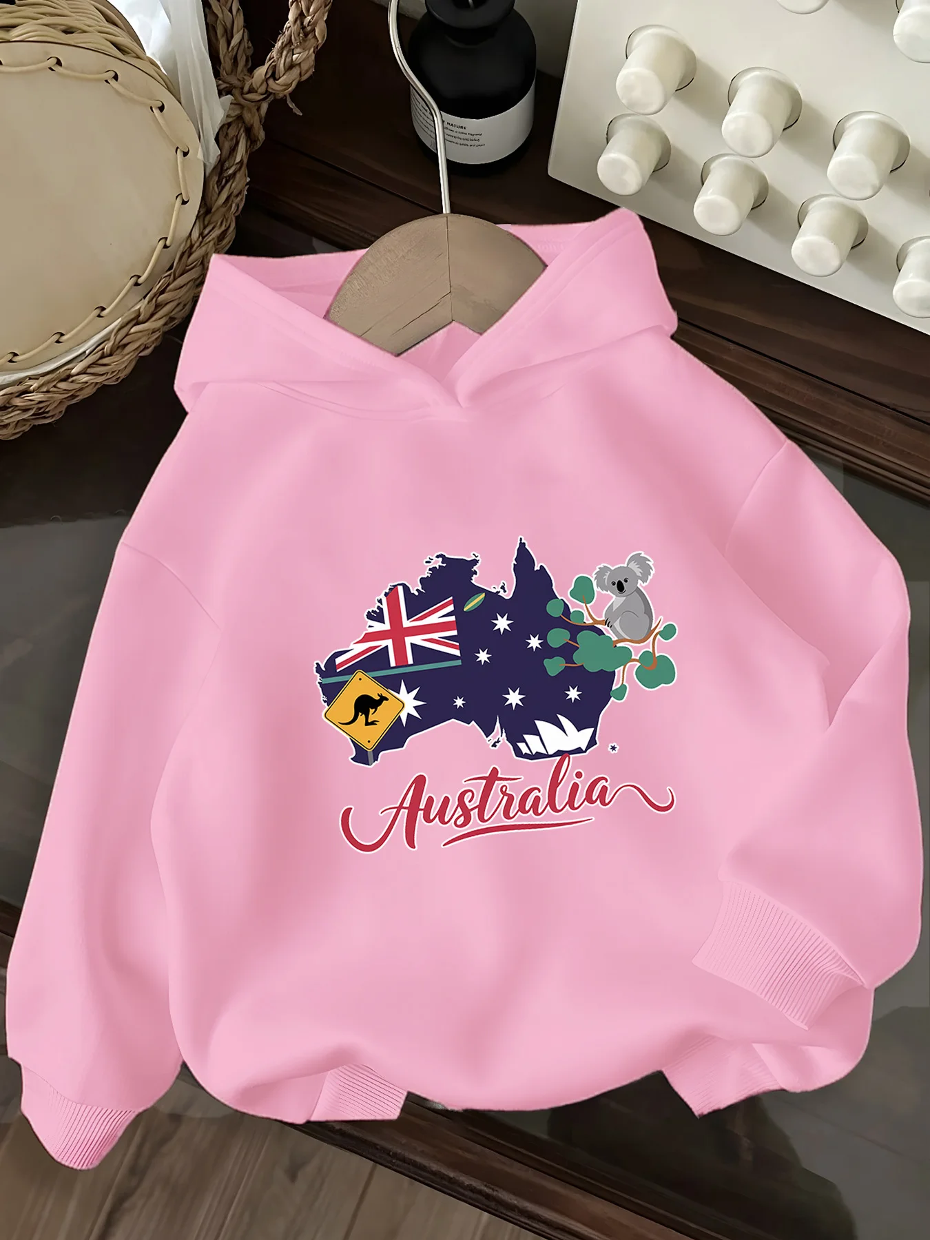 

printed girls hooded sweater children suitable for young girls and students boy party special clothing 120-160 cm