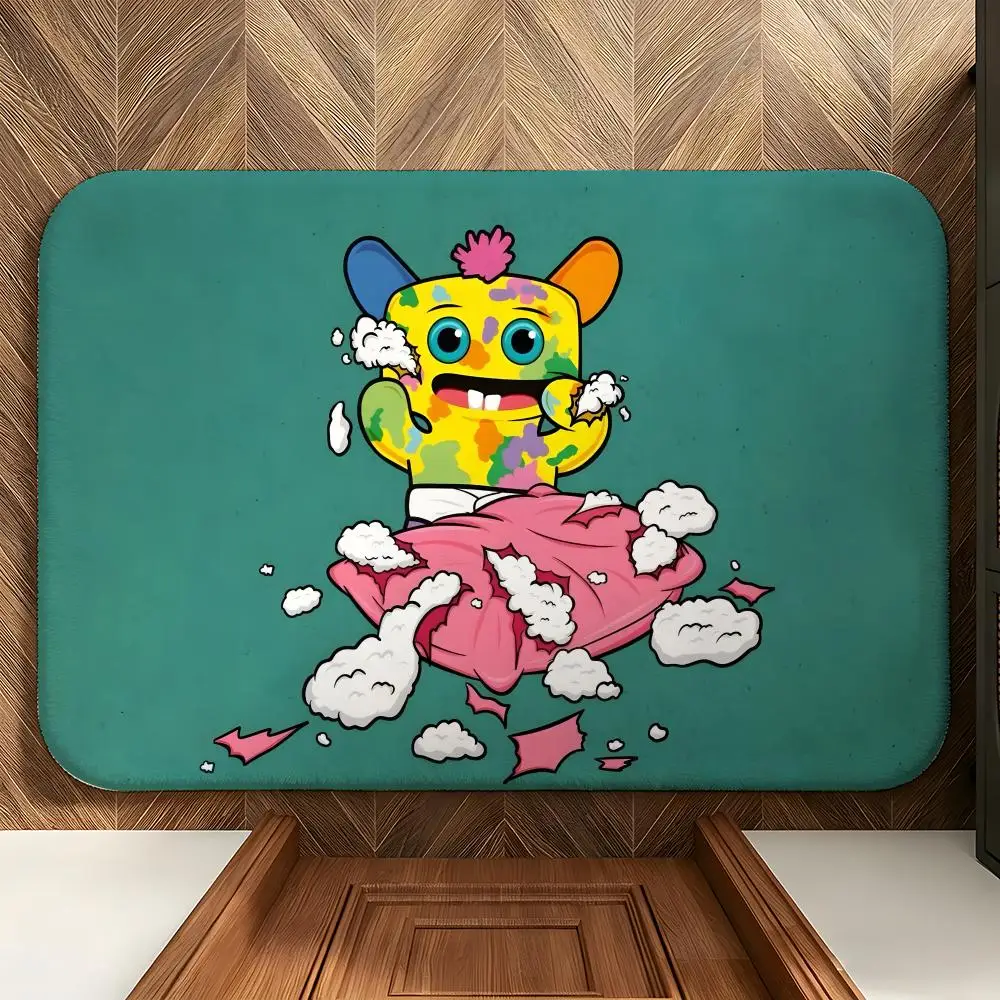 Toy F-Fuggler Bodenmatte, weicher Flanell-Eingangsbereich-Fußteppich, rutschfest, saugfähig, für Badezimmer und Schlafzimmer – Detail 6