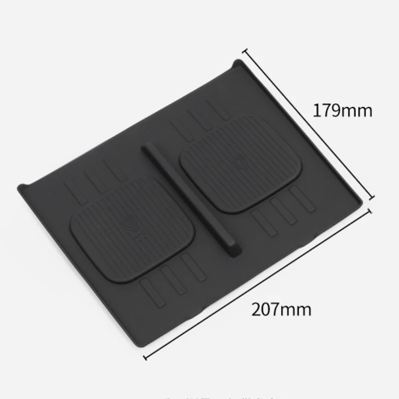 1 Piece For Hyundai Santa Fe 2024 Auto Interior Accessories Wireless Charger Mat Central Armrest PVC Black Mats