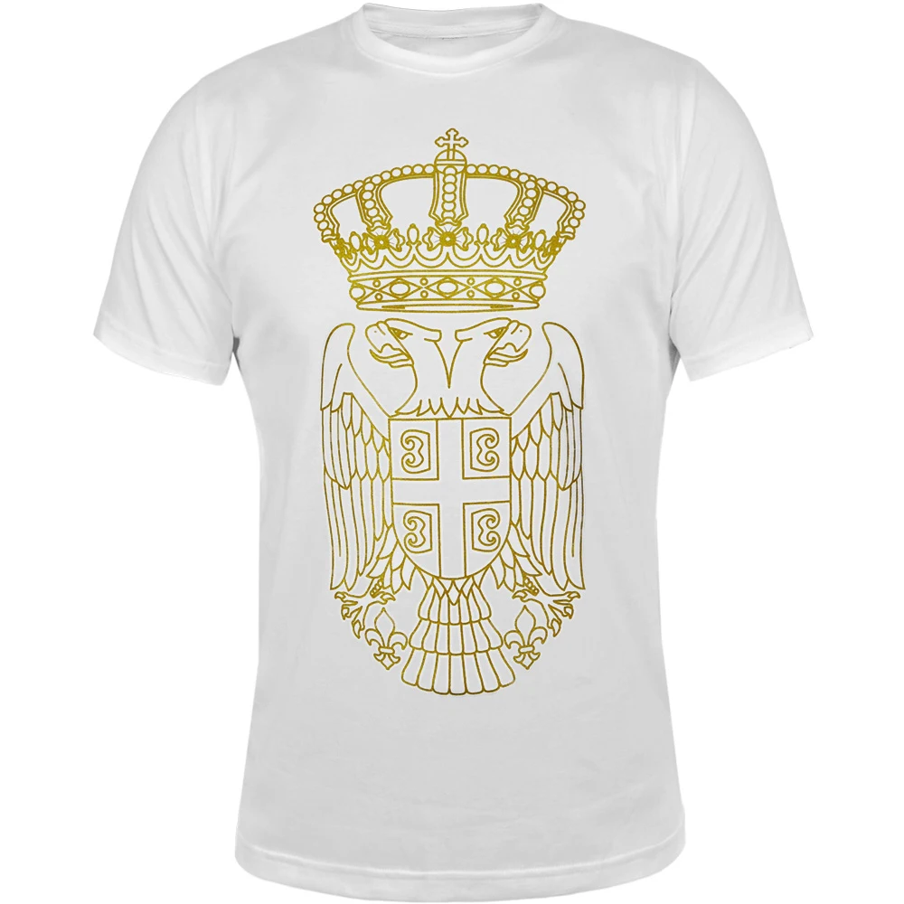 Serbian Emblem T Shirt. High Quality Cotton, Loose, Big Sizes, Breathable Top, Casual T Shirt S-3XL