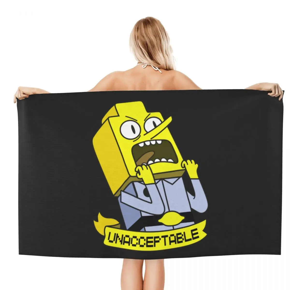 Custom Adventure Time Lemongrab Beach Towel Quick Drying TV series Super Soft Microfiber Shower Sauna Towels image 2