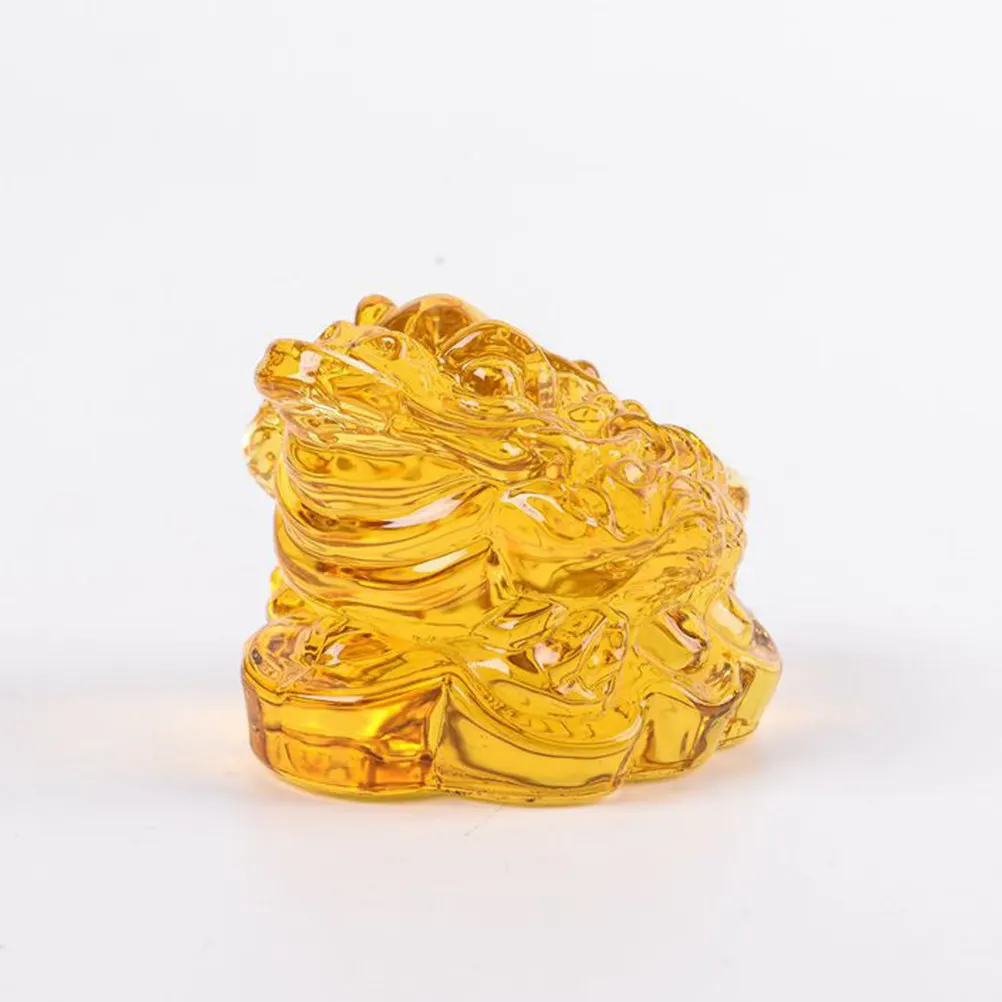 1Pcs Gold Toad Art Crafts Practical Supplement Desktop Decoration Beautiful Visual Enjoyment Yellow Golden Toad Adorn