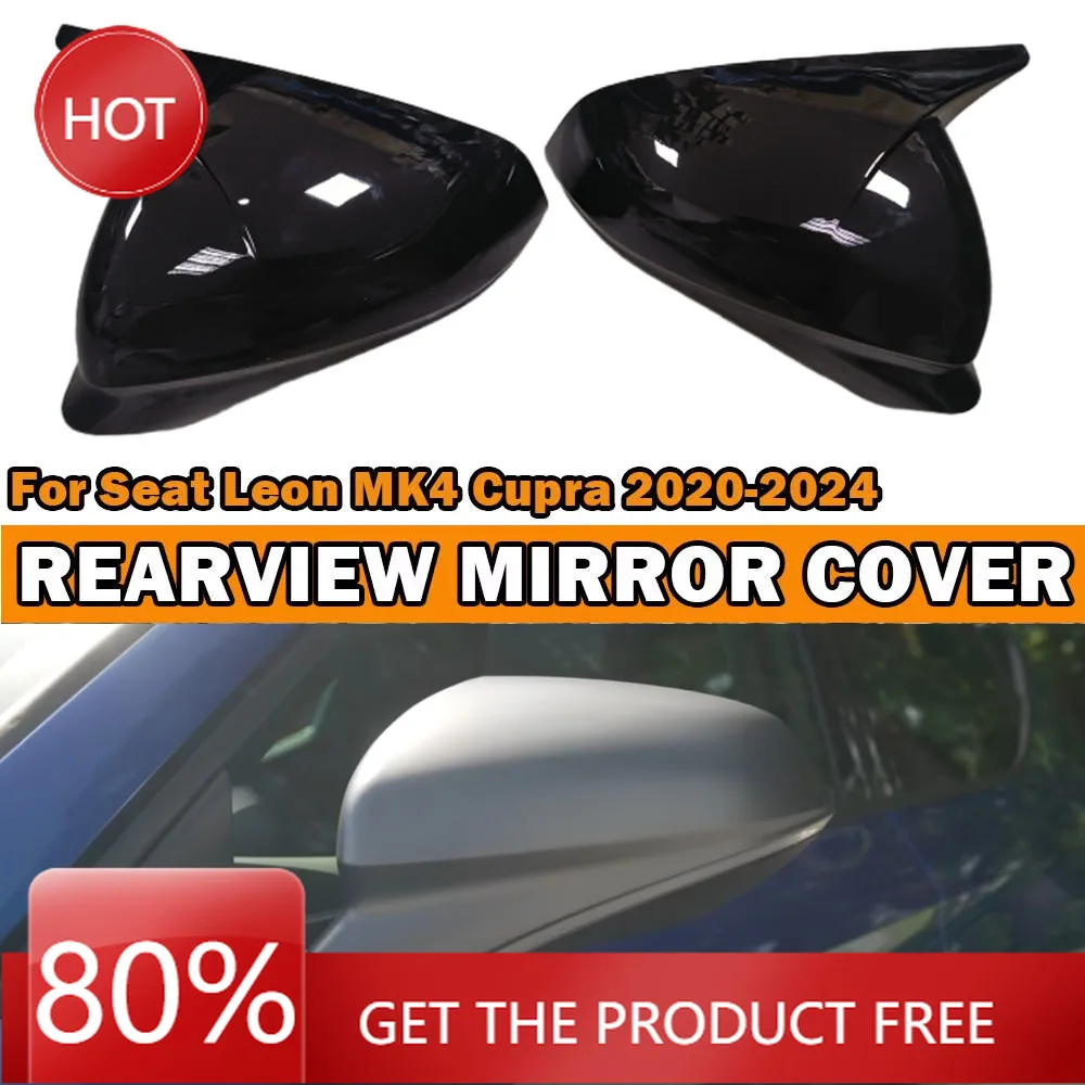 Cubiertas de espejo para Seat Leon Cupra Formentor 2020-2024, pegatina para coche, cubierta de espejo retrovisor lateral, tapa de ala, vista trasera de puerta Exterior Ca