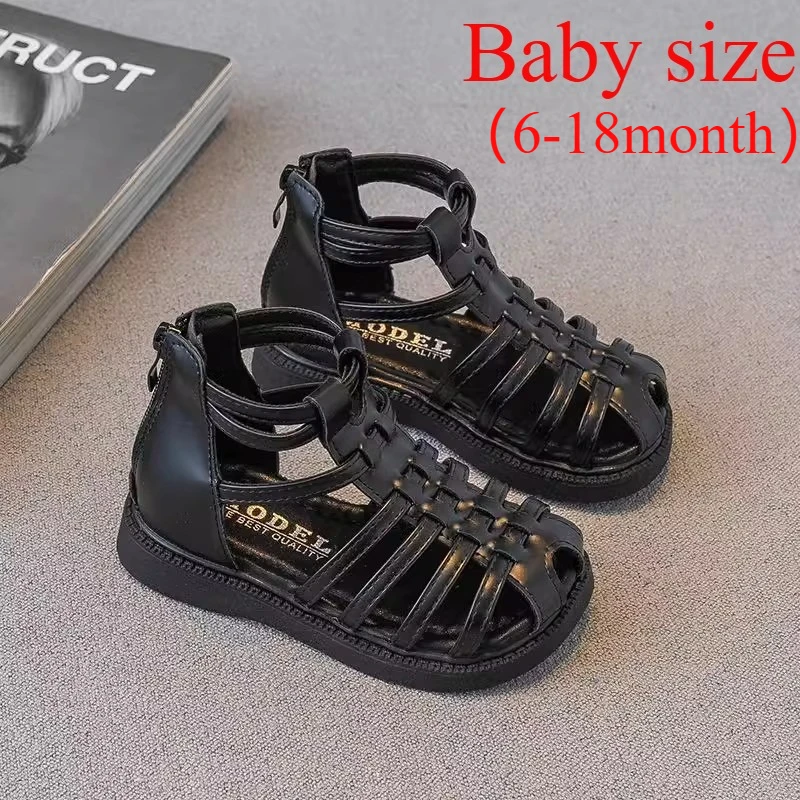 

2025 Summer Kids Sandals for baby Girls New Fashion Children Thick Bottom High-top Roman Simple Toddlers Causal Beach Shoes