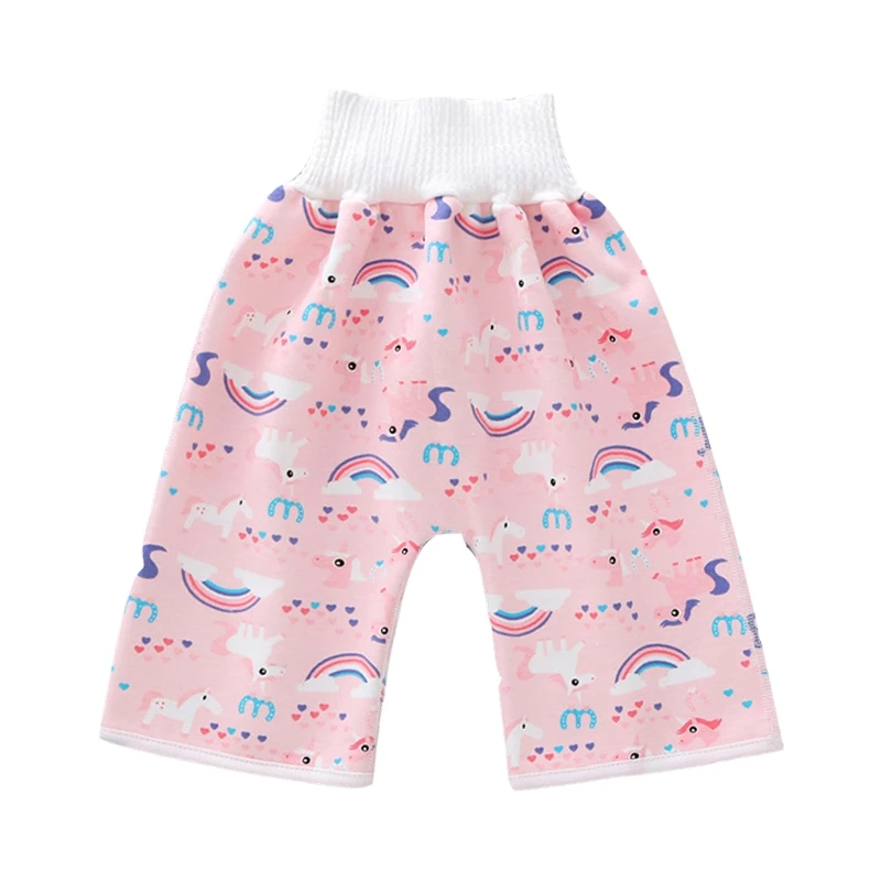 2 in 1 Baby Training Pants  Kids Diaper Waterproof Reusable Cotton Pant Skirts Leakage Mat Cover Sleeping Bed Clothes 0-12Y