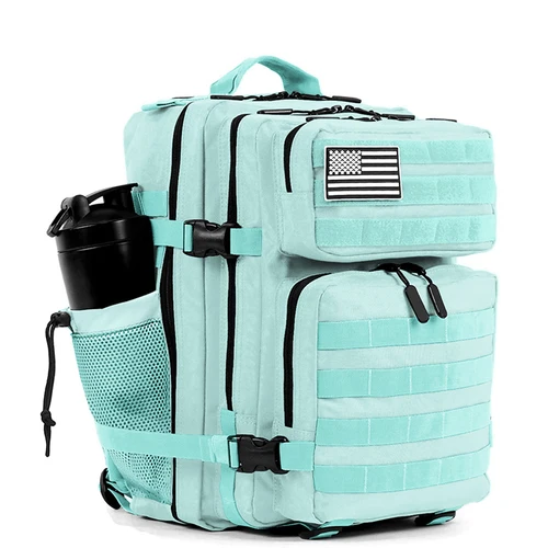 Imagen 2 del producto Mochila táctica de 35L para mujeres y hombres Molle para viajes al aire libre, Camping, senderismo, deportes, fin de semana, atleta, gimnasio, portavasos duales