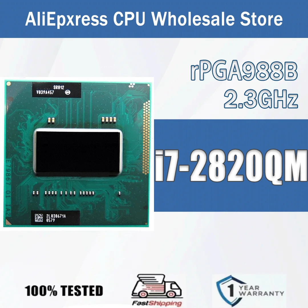 Intel Core I7-2820QM 2,3 GHz 8M 45W I7 2820QM Computadora CPU Procesador Servidor Socket G2 / RPGA988B SR012