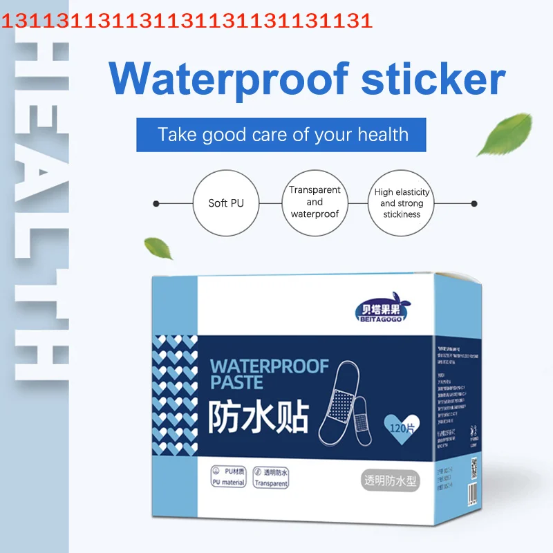 

120pcs PU Transparent Waterproof Band Aid Adhesive Medical Strips Plaster For Wound Sports Bathing