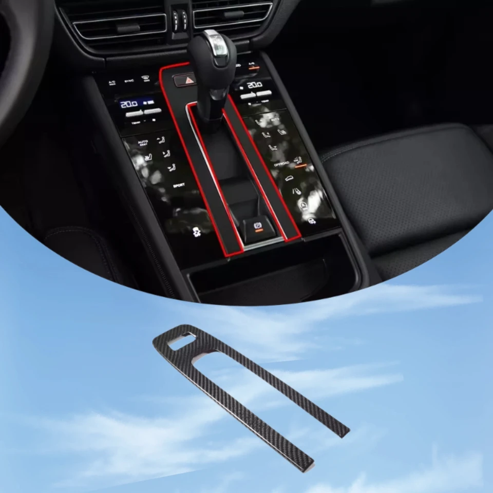 Real Carbon Fiber Interior Warning Light Cover Trim For Porsche Macan 2022-2024