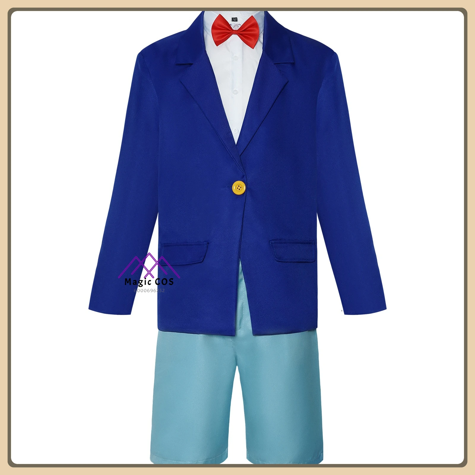

Anime Conan Cosplay Costume (Classic Style) Blue Jacket +Shorts+ Bow Tie Uniform Full Set High Quality Anime Clothes (Adult/Kid)
