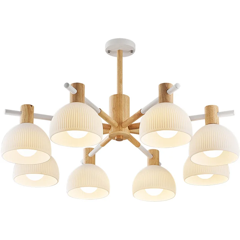 

Living room chandelier Nordic log style simple modern Japanese hall study