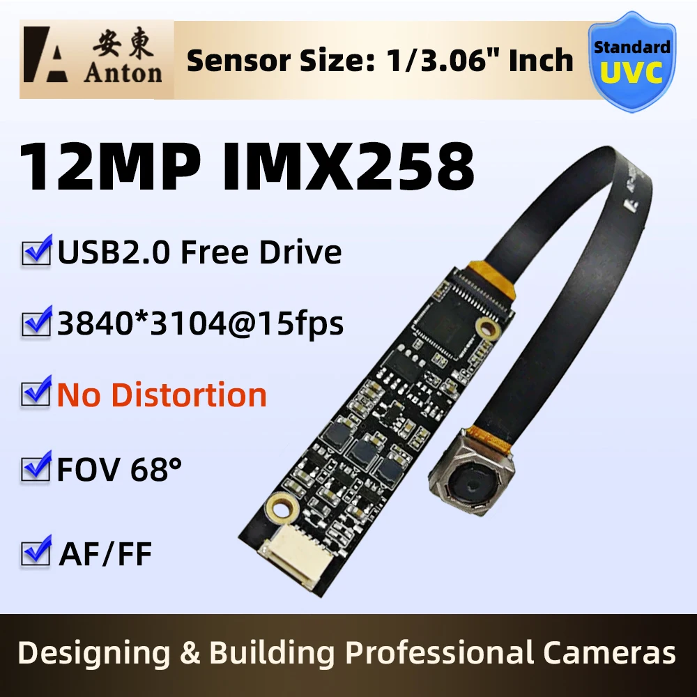 module-de-camera-usb-4k-12mp-imx258-68-degres-af-ff-mise-au-point-automatique-sans-distorsion-3840x3104-15fps-appareil-photographique-lecteur-gratuit-uvc