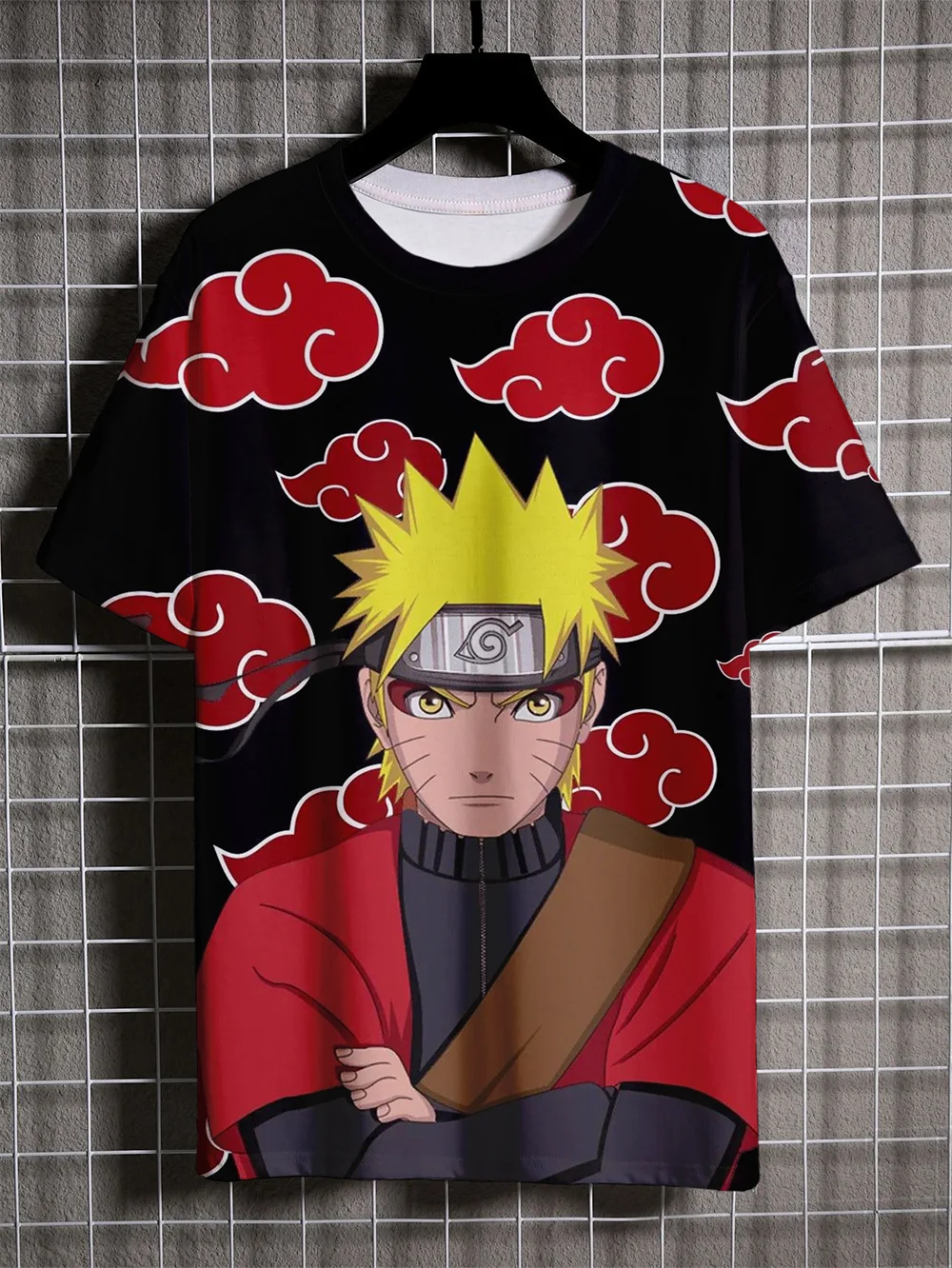 2024 New Fashion Anime Men's Short Sleeve 3D Printed Naruto Pattern Sports Street Hip-Hop Style Casual Oversized Men's T-Shirt