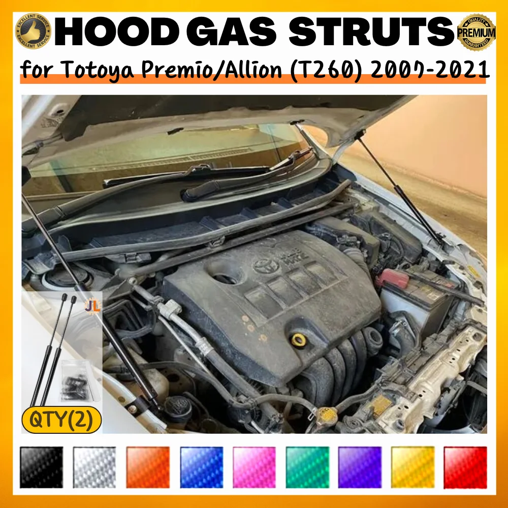 

Qty(2) Стойки капота для Totoya Premio/Allion (T260) 2007-2021, модификация переднего капота, газовые пружины, амортизаторы, опорные демпферы подъема