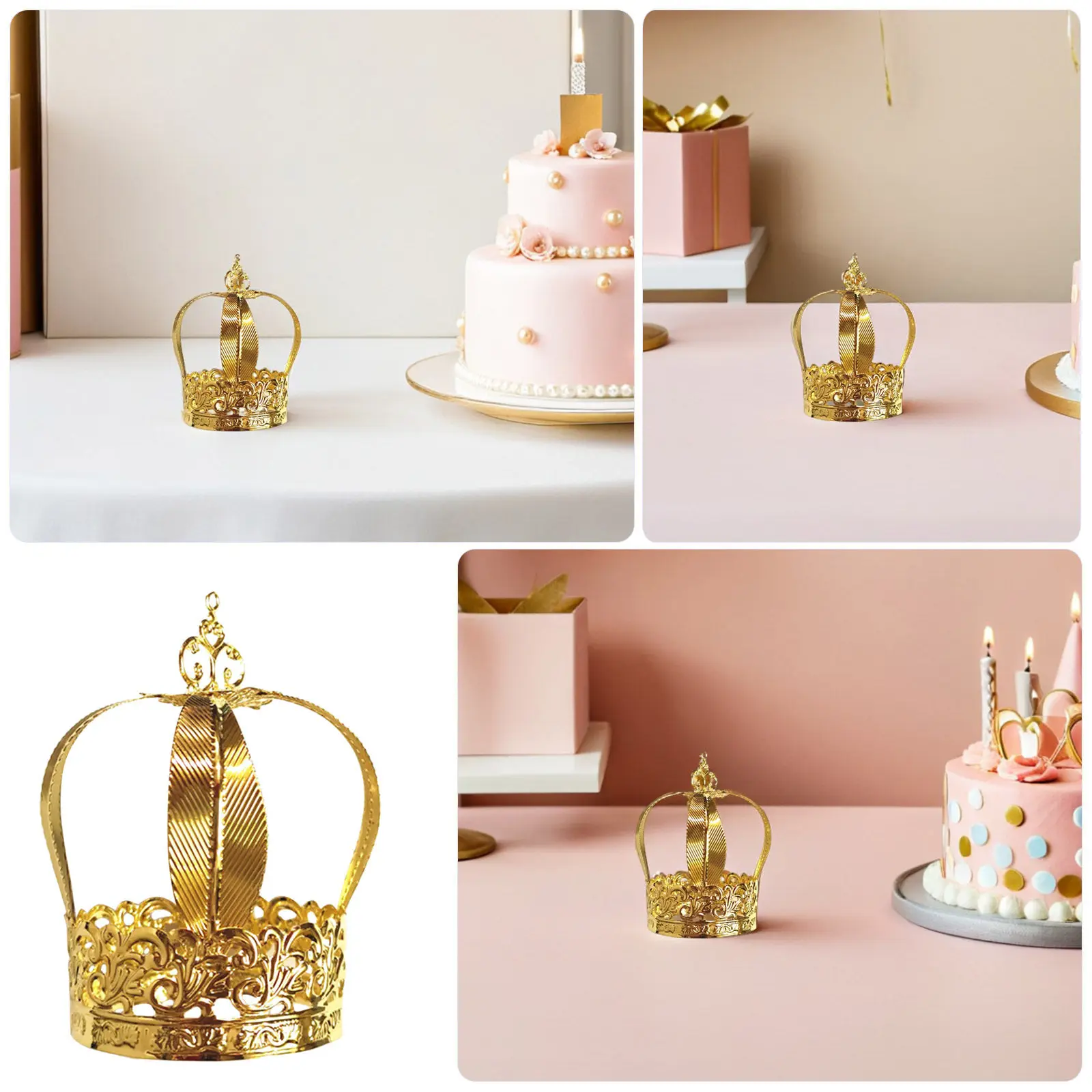 1Pcs Golden Cake Topper Decoration Birthday Party Hairband Photo Prop Friendly Multi Function Lovely