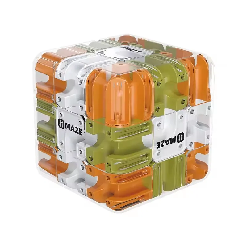 Cubo Laberinto 3D Con Bola Rodante – Rompecabezas Giratorio De 7 Cm, Juguete Anti-Estrés Y Educativo Para Niños Y Adultos