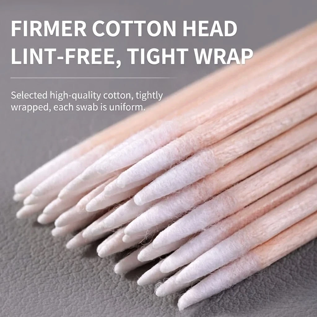 100/200/300/500 Pcs Precision Cotton Swabs, Makeup Corrector Sticks, Mini Nail Polish Clean Up Tools for Eyebrow