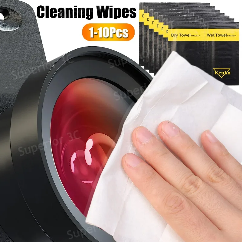 Lens Cleaning Wipes Individually Wrapped Wipes for Camera Lens Glasses Phone Screen Wet Dry Cleaning Cloth Anti Fog Cleaner Wipe