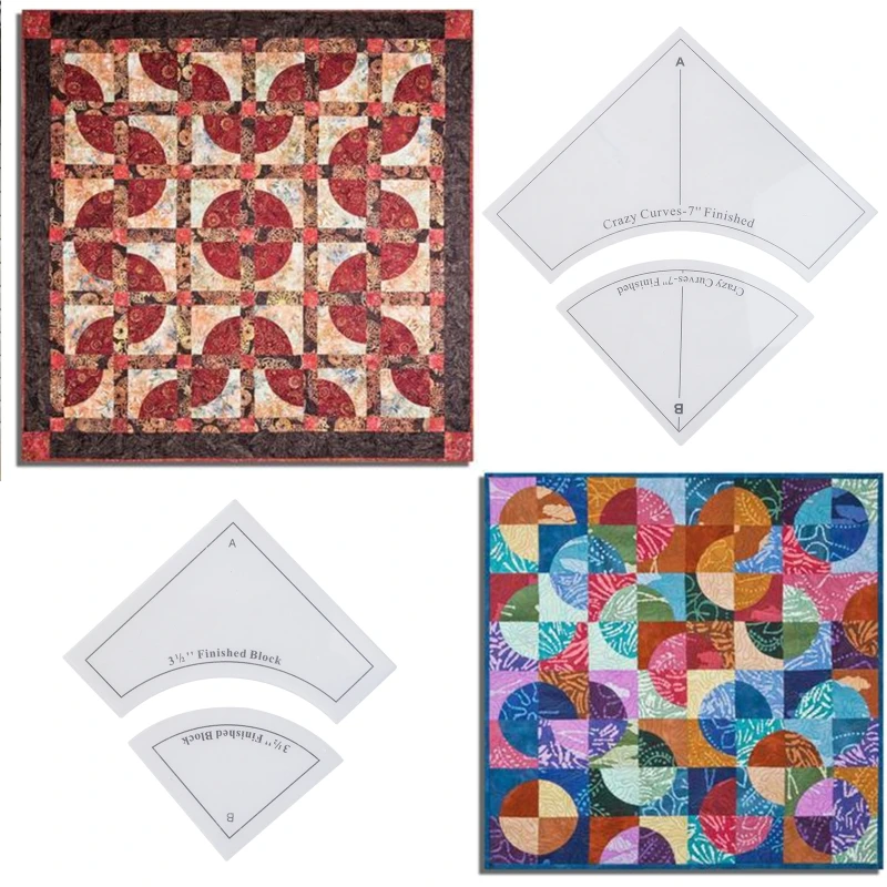 Transparent Patchwork Sewing Cutting Craft Ruler Templates Acrylic Design Pattern Sewing Tools for Students Designers LX9A