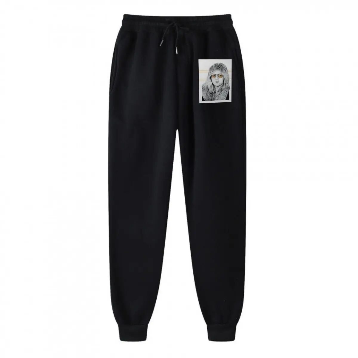 صورة - كلاسيكية، سوداء - و - تصميم أبيض 2 بنطال رياضي كاجوال بقلنسوة #2