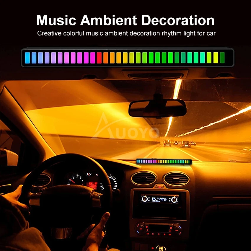 Led RGB Lights Creative Music Sound Lamp Bar Voice Control Synchronous Rhythm Light For Bedroom Party Game Backlight Car