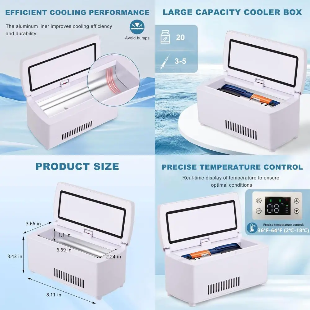 

Temperature-Controlled Travel Cooler Bag Maintains 36°F-64°F (2℃-18℃) with Power Alarm for Home, Travel, and Car Use