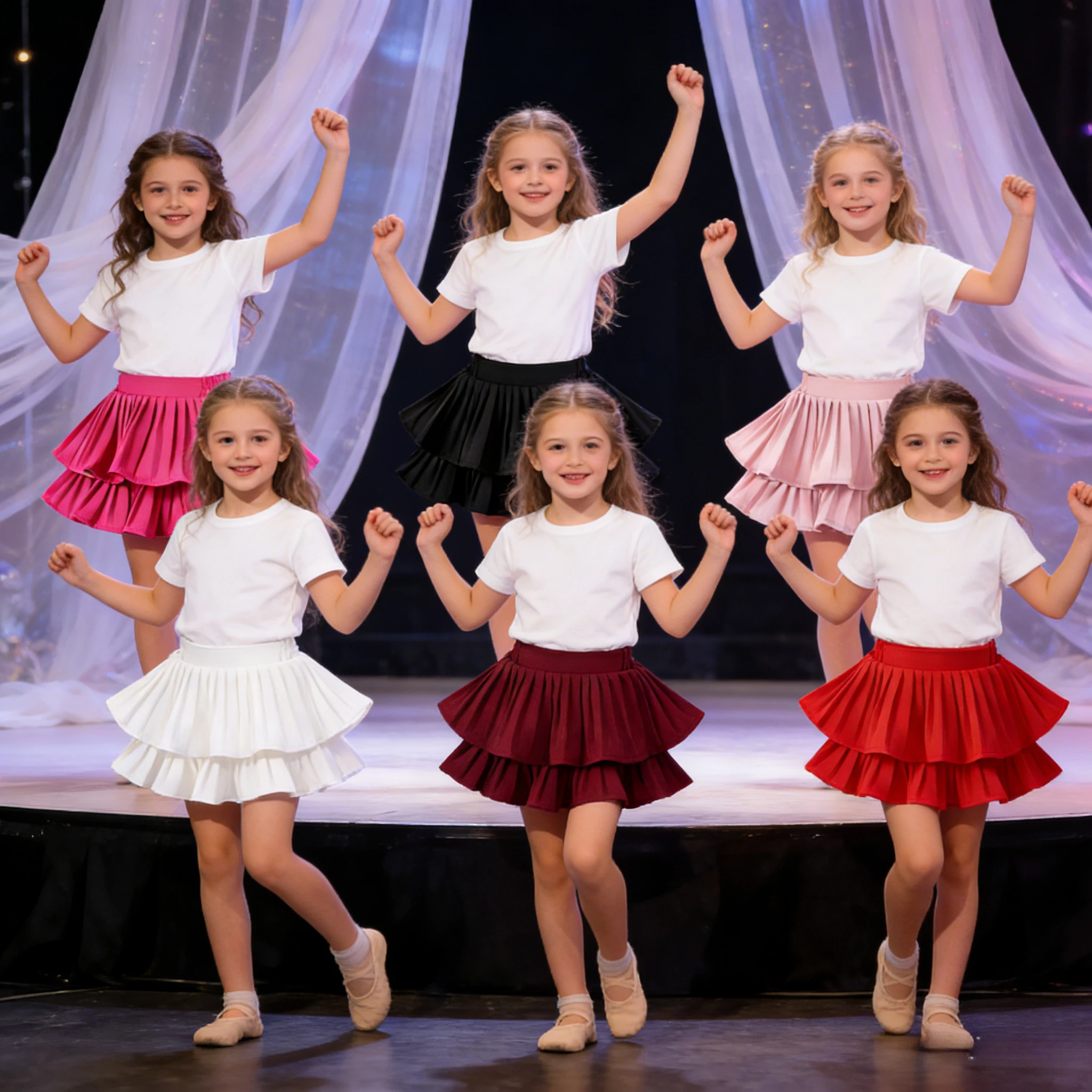 

Детская многослойная юбка-пачка с эластичным поясом, плиссированная мини-юбка для танцев, повседневная одежда, наряд для вечеринок, юбка с рюшами