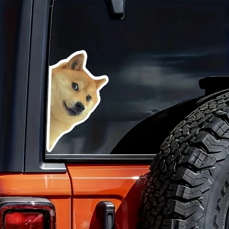 Cute Shiba Inu Peek Puppy Creative Vinyl Waterproof Decals Stickers For Cars, Laptops, Wall Windows, Bumper