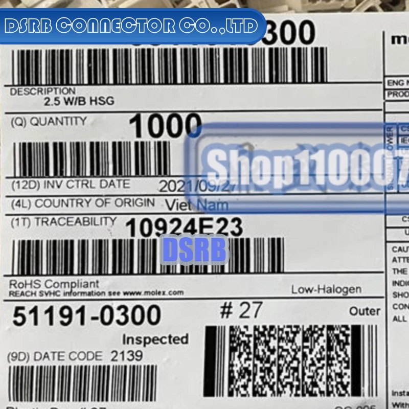 

100pcs/lot 51191-0300 511910300 Plastic shell 2P 100% New and Original