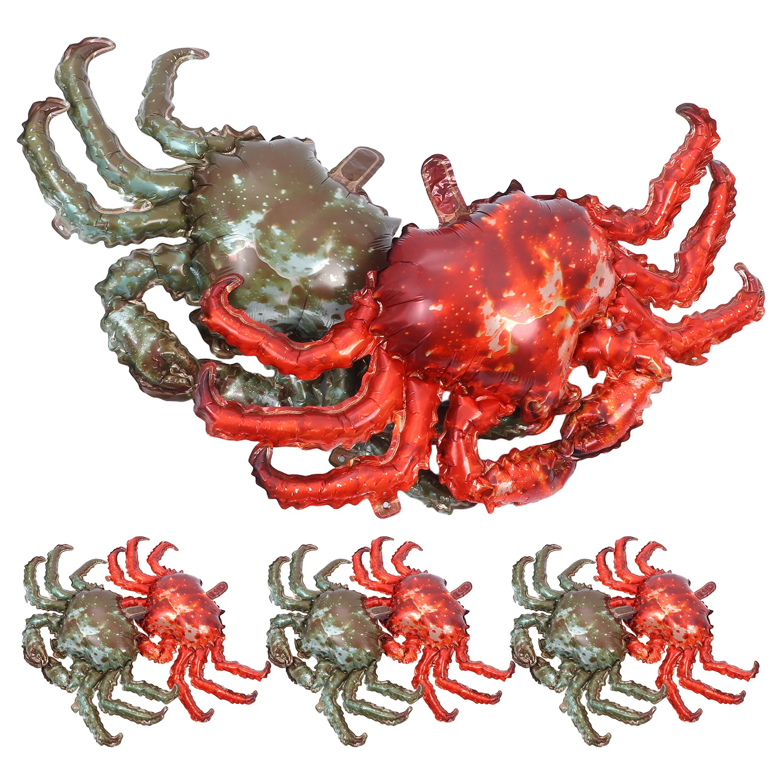 

8Pcs Simulated Crab Balloons Inflatable Decor Aluminum Foil Party Supplies Birthday Carnival Ocean Theme Animal Foil Balloons