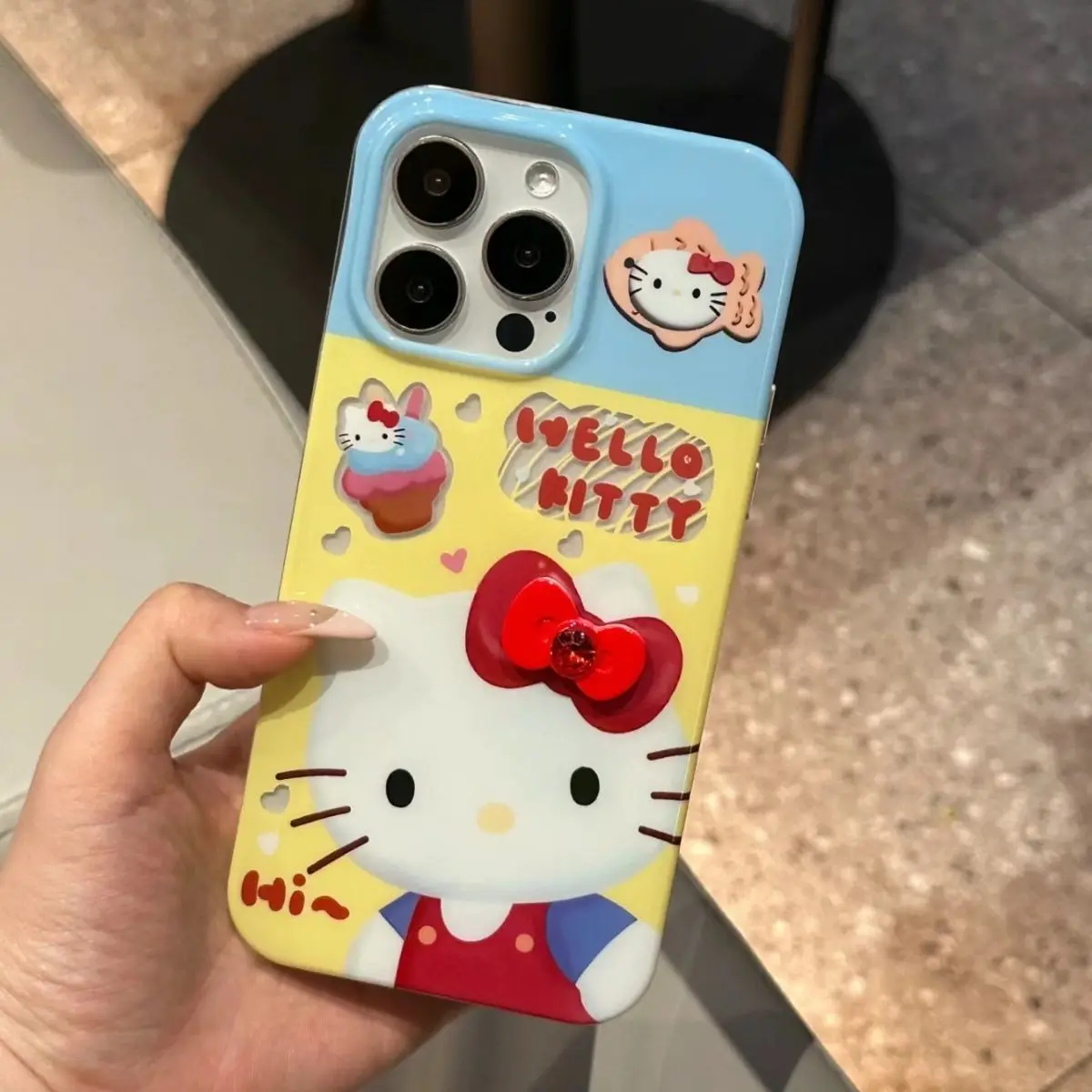 Etui na telefon Sanrio Hello Kitty Red Bow Ice Cream do iPhone 15 14 13 12 11 Pro Max 7 8 Plus XR XS MAX Y2K Girl lovely Back Cover