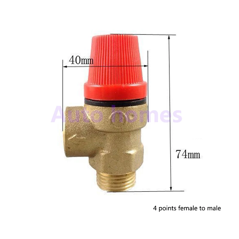 Brass 1/2 and 3/4 inside and outside wire live three-way solar angle valve water heater safety valve tap water leak