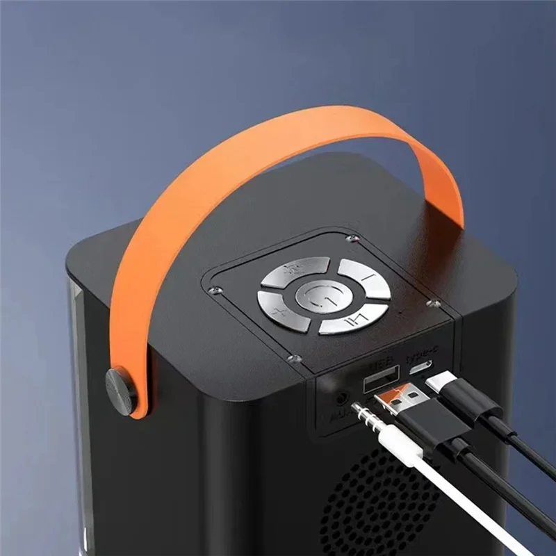 VO-draagbare mini-karaokemachineset Bluetooth-luidspreker Kleurrijke lichte surround met 2 draadloze microfoons voor kinderen, volwassenen