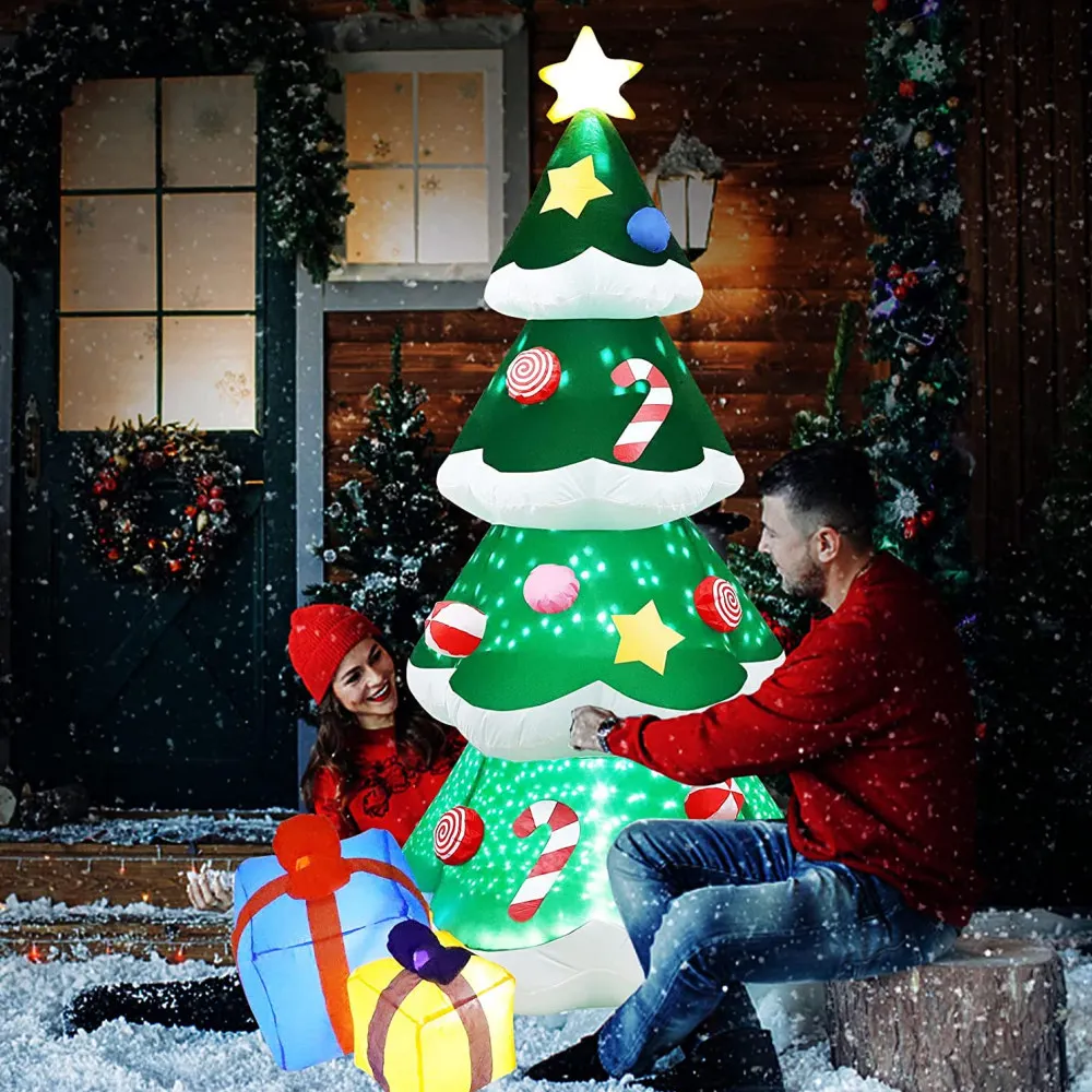 2,1 M/7FT Weihnachten Aufblasbare Weihnachten Baum Mit Led-leuchten Outdoor Ornament Weihnachten Geschenk Party Neue Jahr Innen Dekoration spielzeug – Detail 2