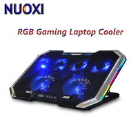 NUOXI Gaming Laptop Cooler Six Fans Adjustable Height Laptop radiators RGB Lighting Two USB Ports for 12-17 Inch Laptops